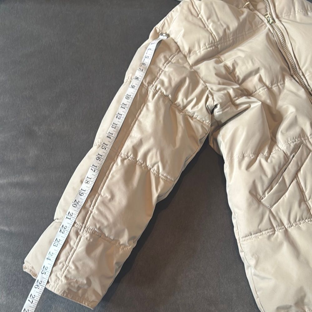 Vintage Beige Hooded Puffer Coat 725 Originals Mid Length Size EU44 (L/XL) *READ - Picture 9 of 15
